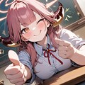 ドヤ顔＊サムズアップ、ウィンク、星、舌ペロ【ブルアカ・陸八魔アル】 4枚目