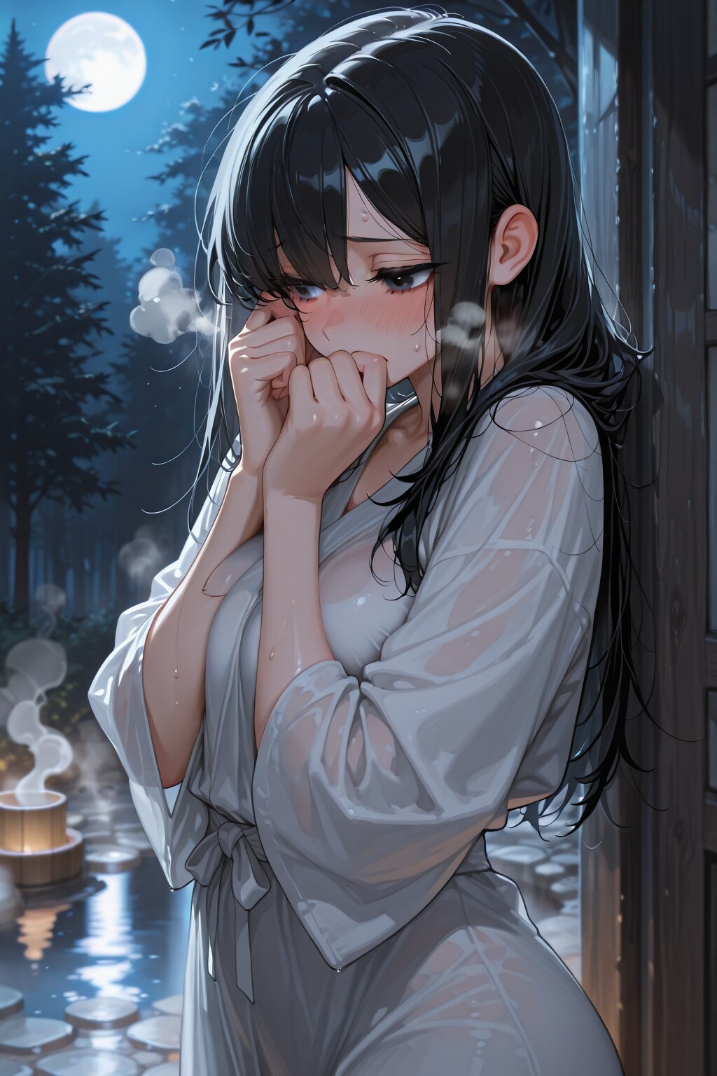 月と黒髪