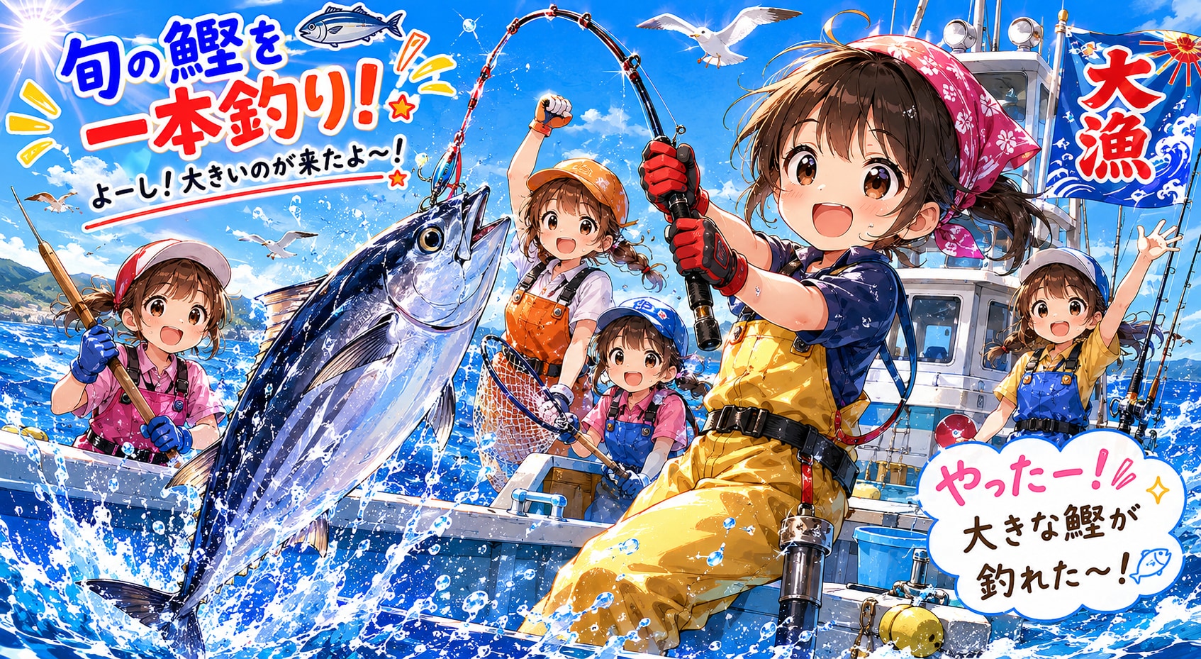 旬の鰹を一本釣り