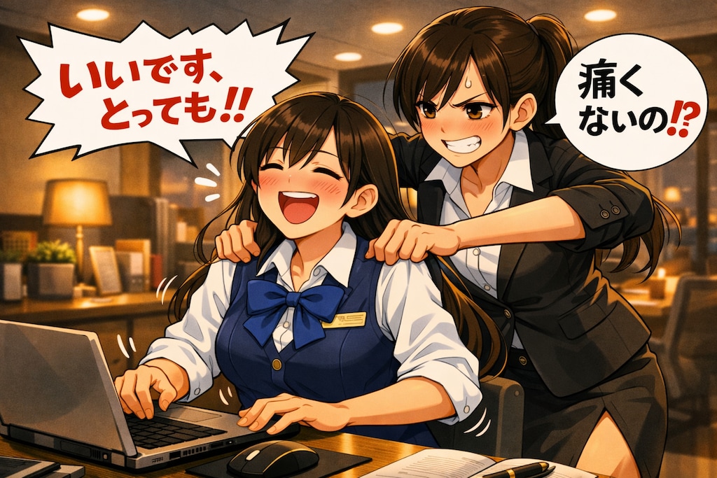 もっと、強く揉んでください。（肩こりを労う日　02）