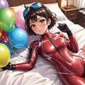 ベッドでダイヴィングスーツ 2枚目