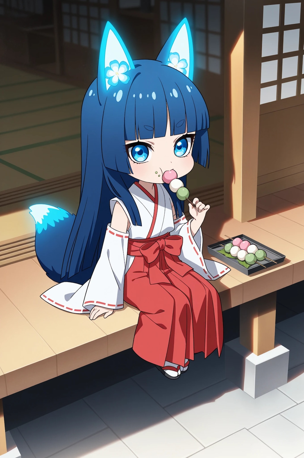 お団子もぐもぐ