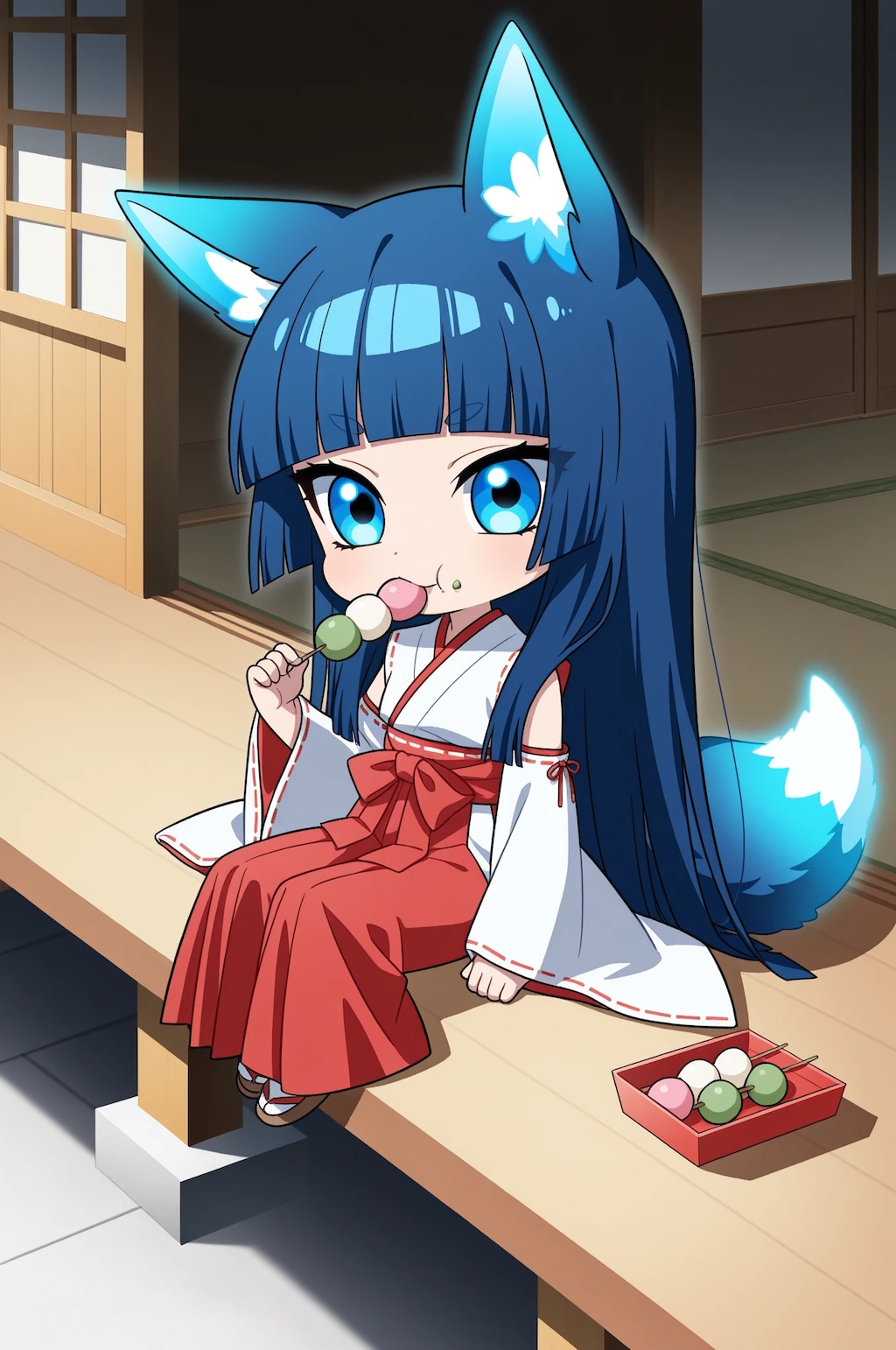 お団子もぐもぐ