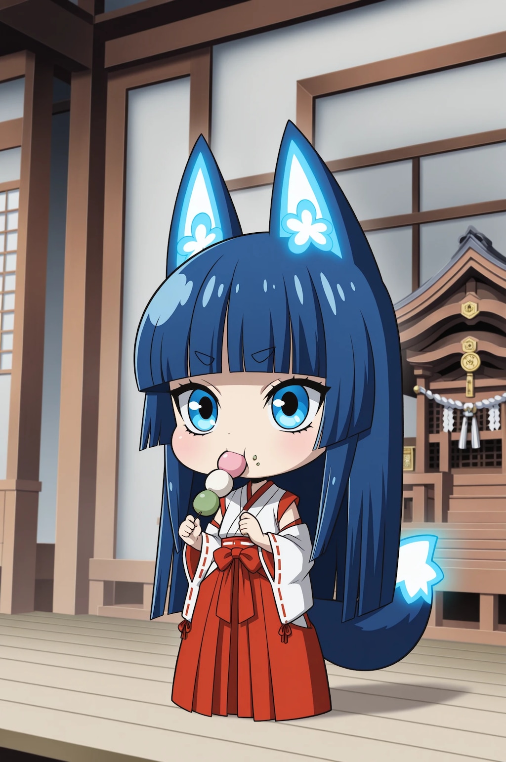 お団子もぐもぐ