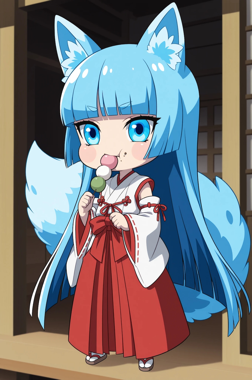 お団子もぐもぐ