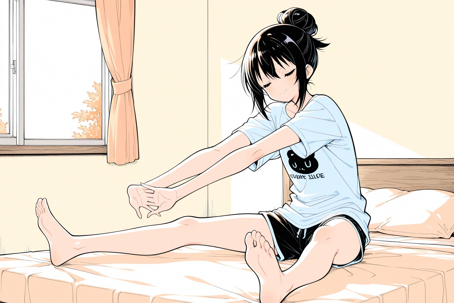 朝のストレッチ