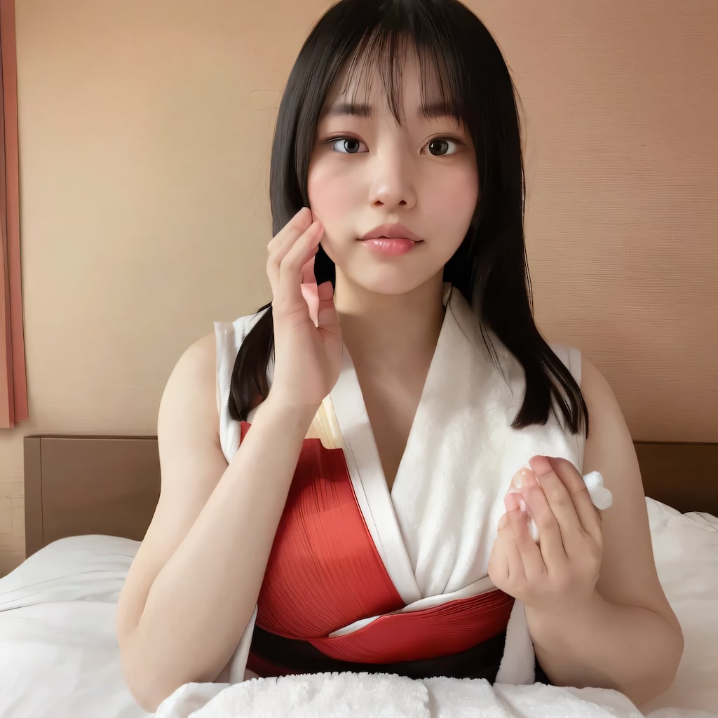 黒髪ロングで巫女服の美女１４