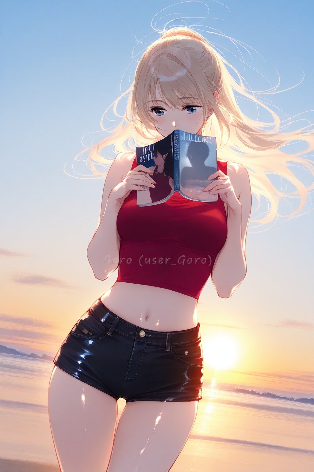 海辺で読書
