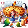 パイを使って動物に円周率を教える女の子 2枚目