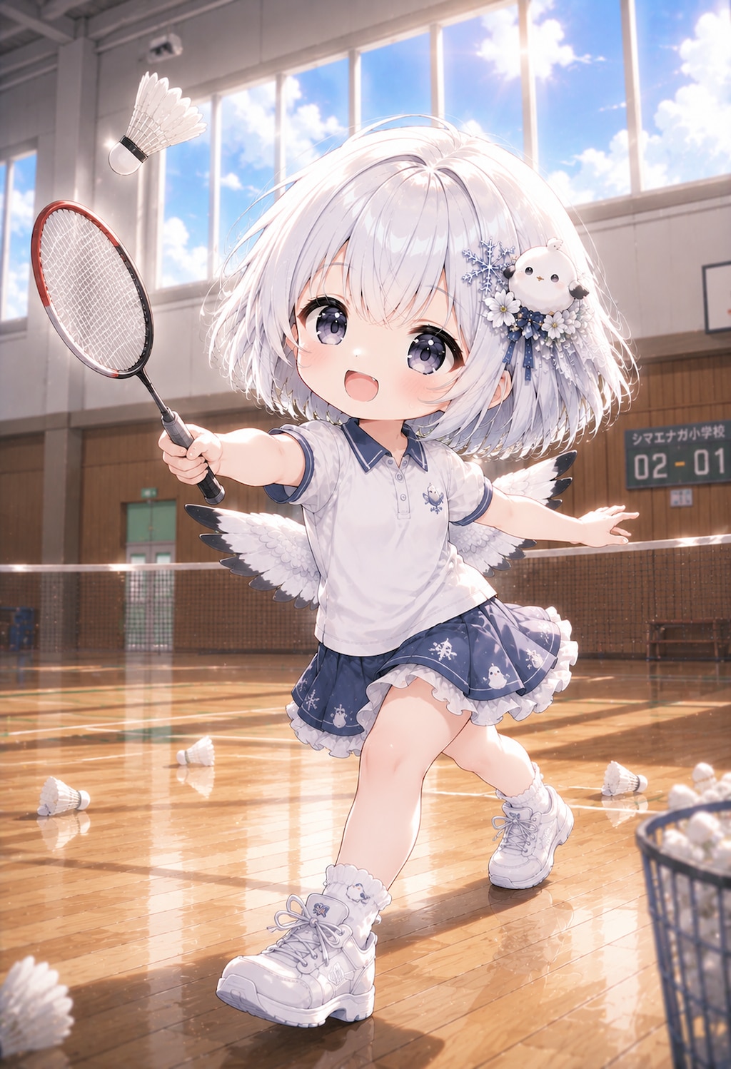 バドミントンも頑張るシマちゃん