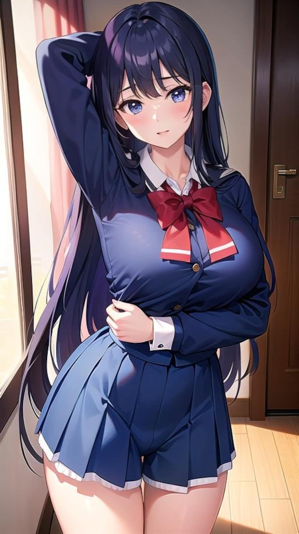 ロングヘアー女子高生