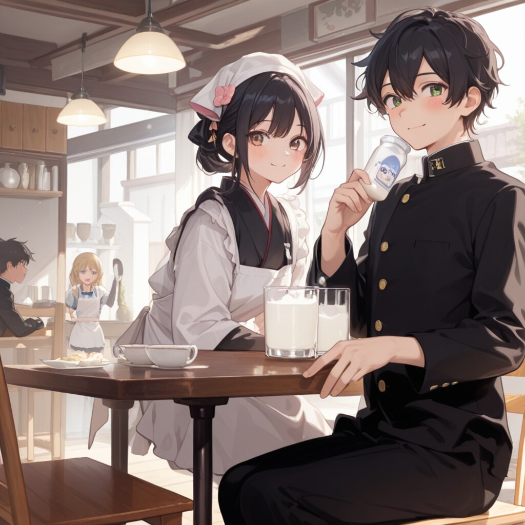 ミルクホールで給仕