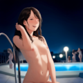 ナイトプールでの夜遊び 2枚目