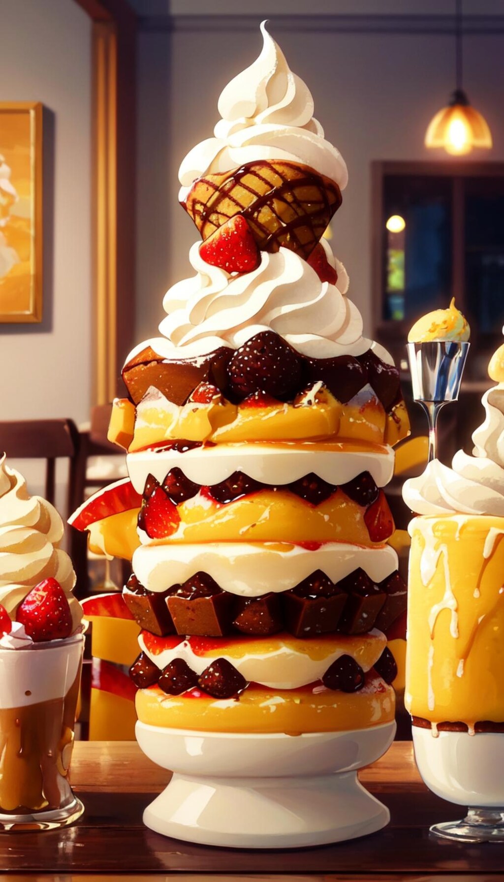 アクリル風 　#プリンアラモード