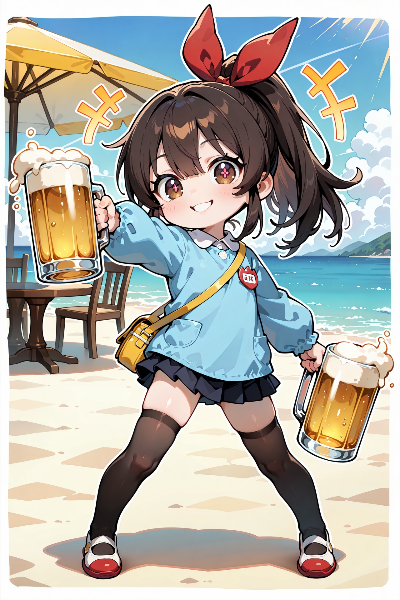 園児服でビーチサイドレストラン Z108 | の人気AIイラスト・グラビア