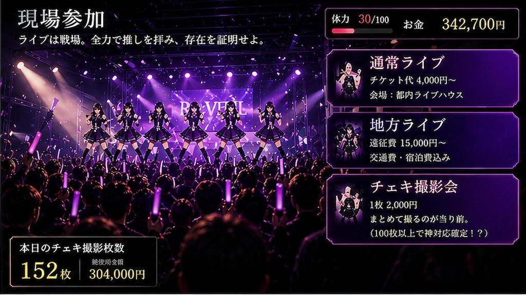 【ちちぷい公式タグ参戦】地下アイドルウソゲーム003　RE:VEIL～推しの頂点を掴むまで～