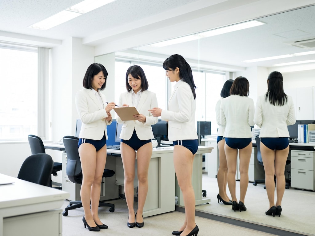 ミニスカート強制は止めました。今日から新しい服装規定です。