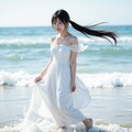 海辺のツインテールの女の子 3枚目