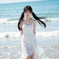 海辺のツインテールの女の子 5枚目