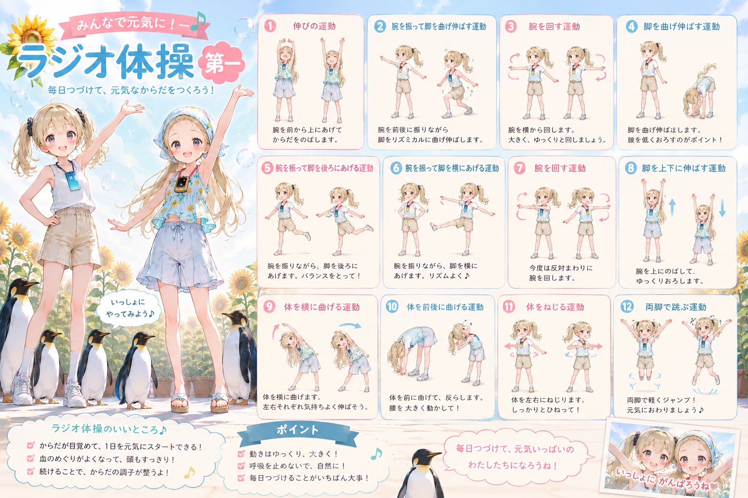 【自由研究②】ラジオ体操第1