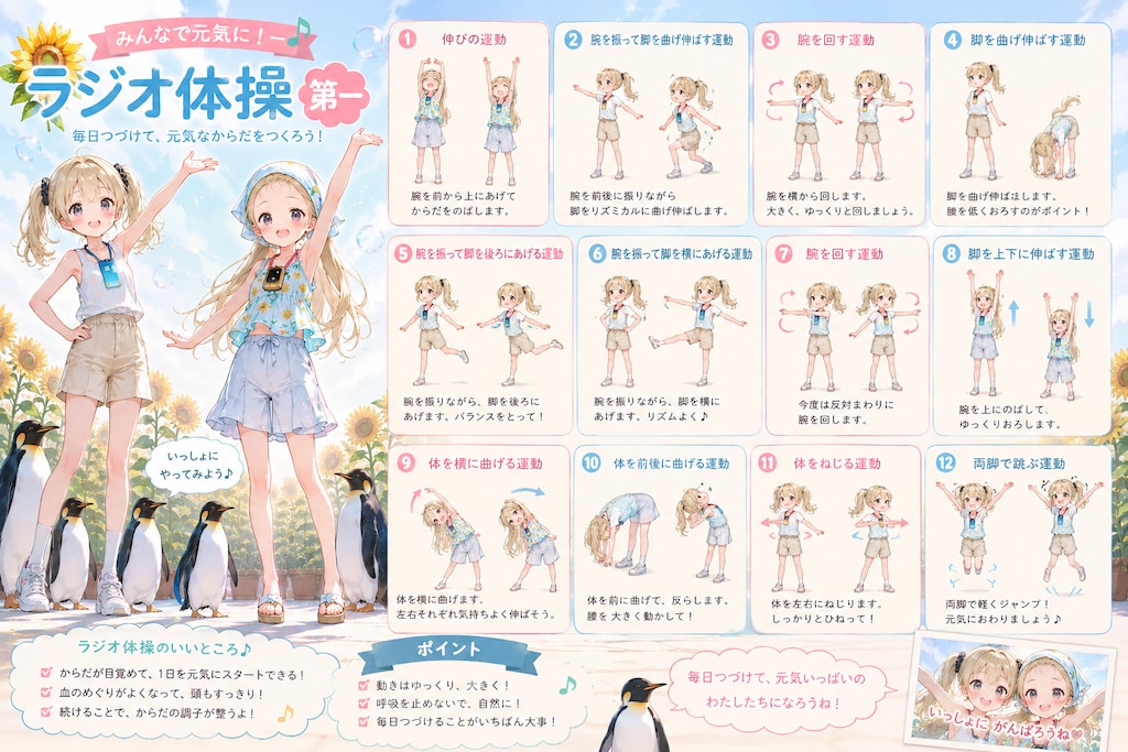 【自由研究②】ラジオ体操第1