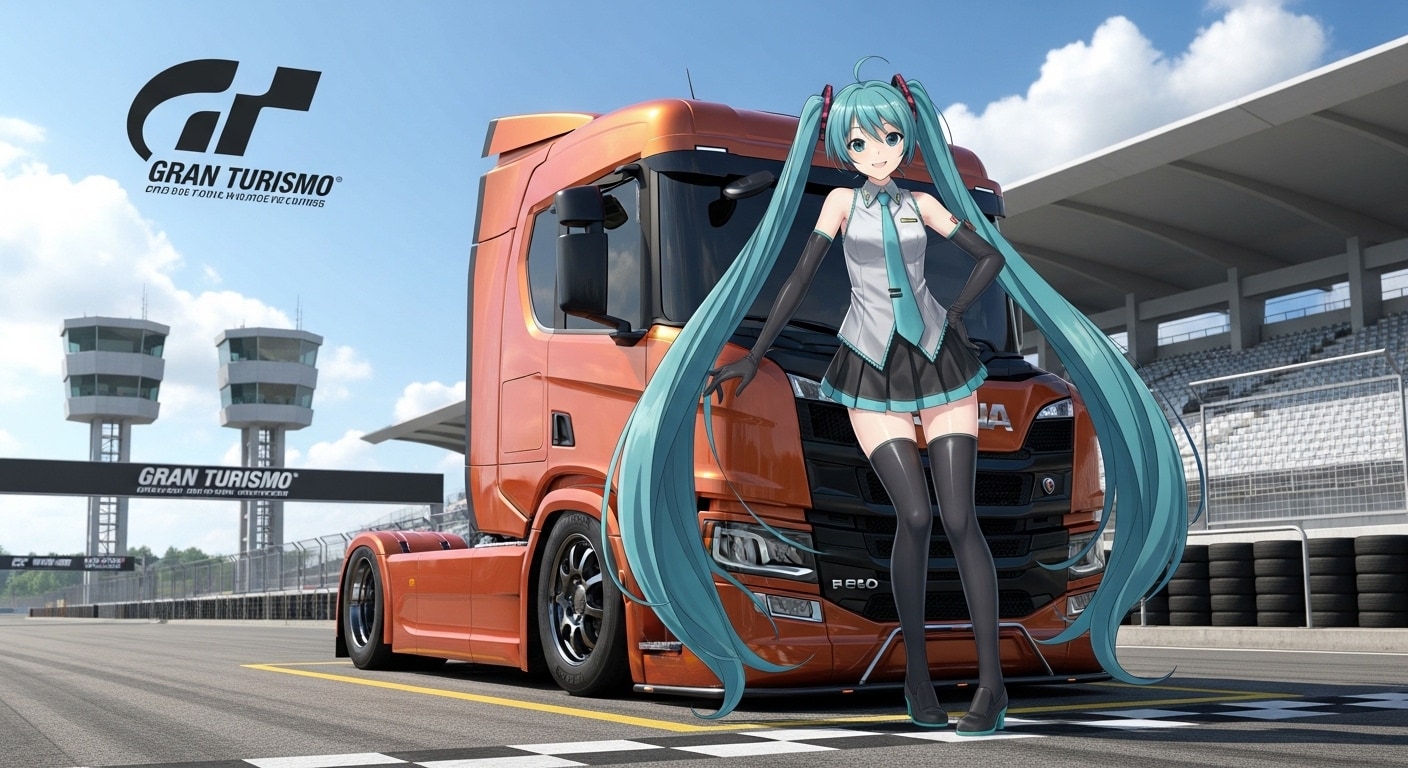 初音ミクとスカニアトラック | の人気AIイラスト・グラビア