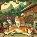 まとふどな犬ふみつけて猫の恋 2枚目