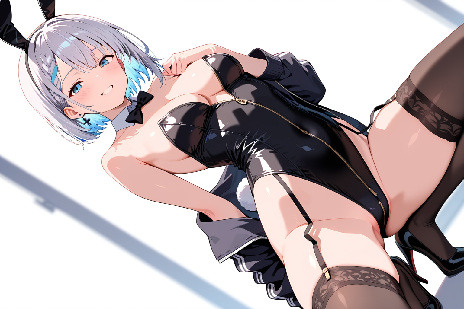 元気な銀髪ちゃん34『しゃがみ+背中逸らしポーズ』