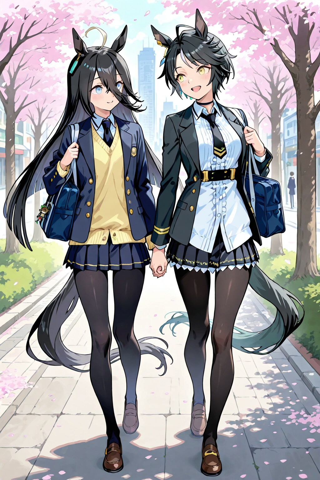 仲良く登校 | の人気AIイラスト・グラビア