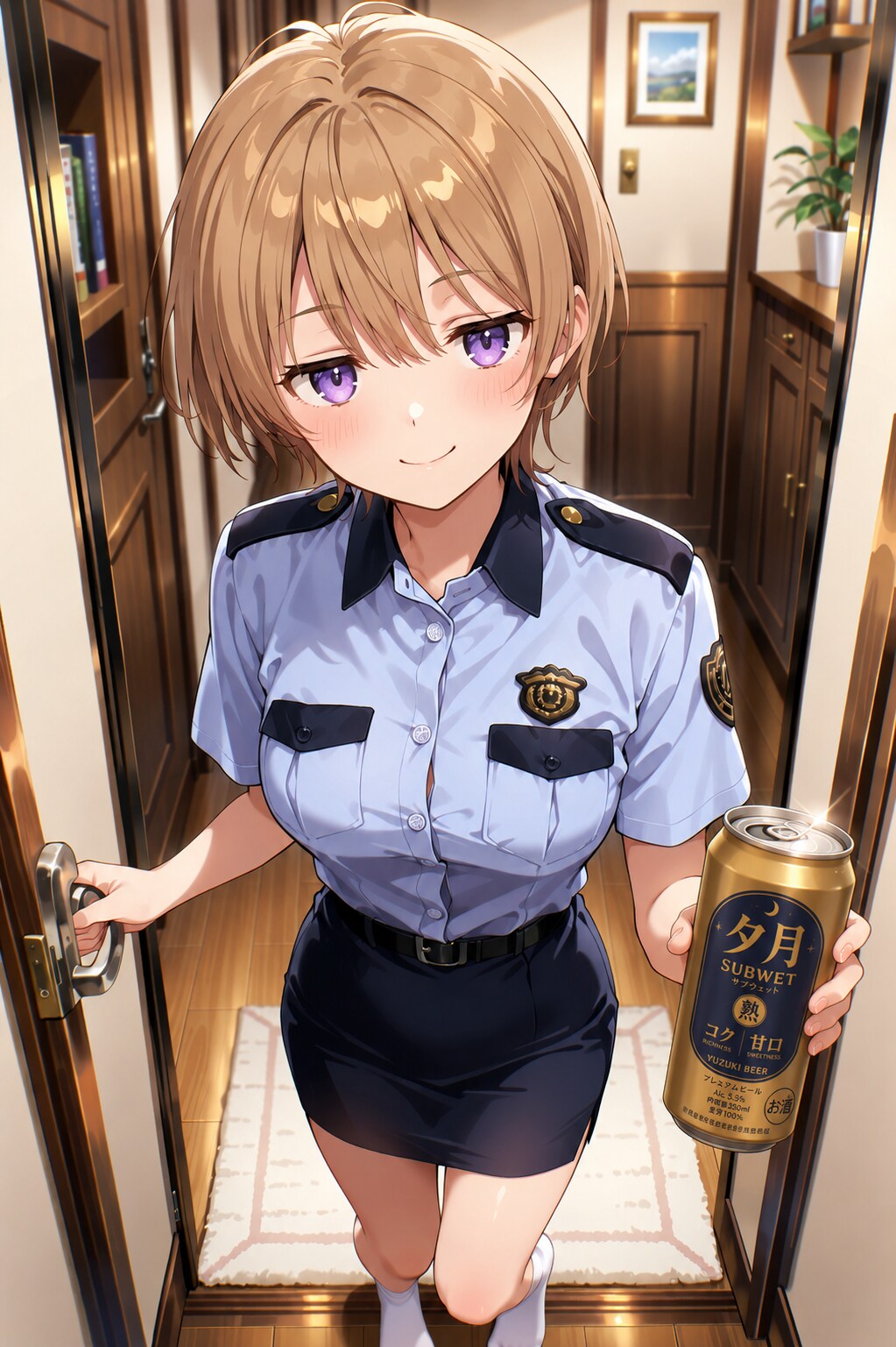 ジト目婦警さんとビール ～乾さつきのドライな日常～ Z818 | の人気AIイラスト・グラビア