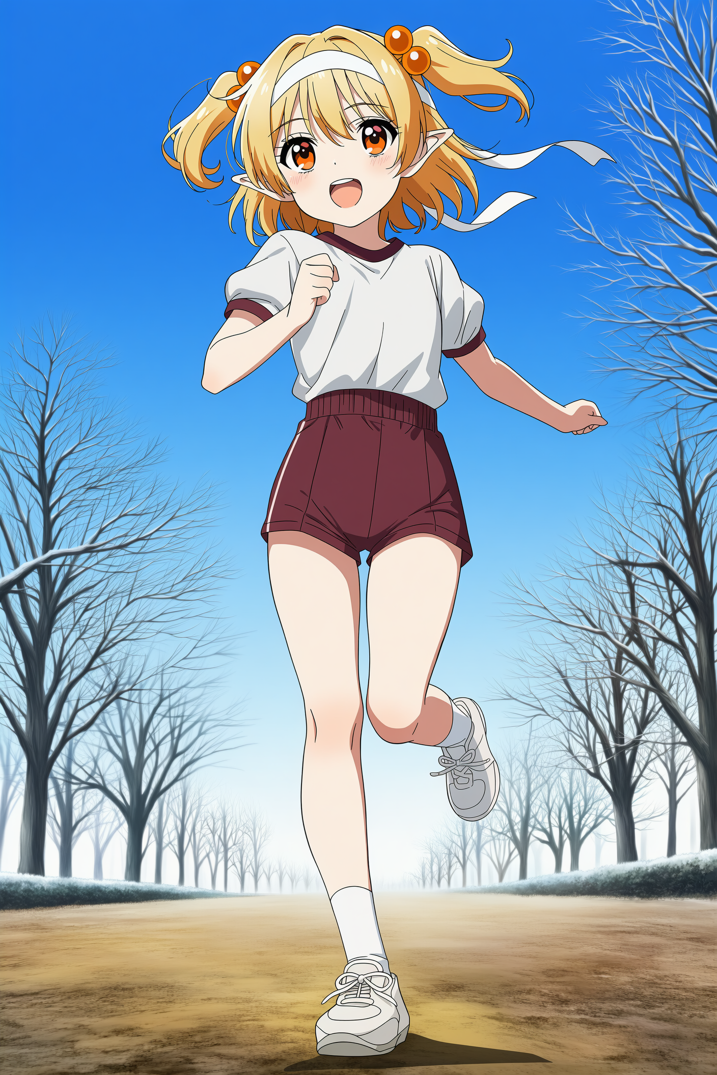 体操着でジョギングするエルフさん | の人気AIイラスト・グラビア