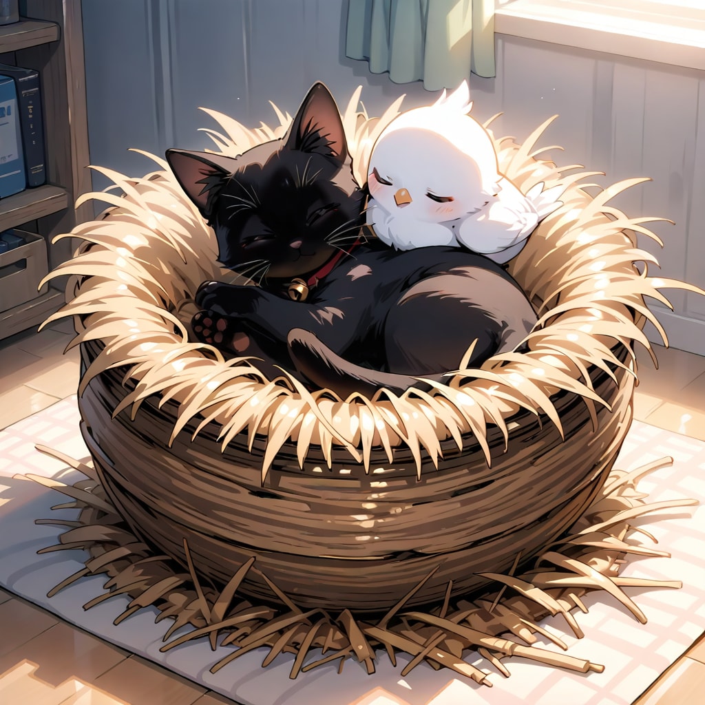 小鳥と子猫 | の人気AIイラスト・グラビア