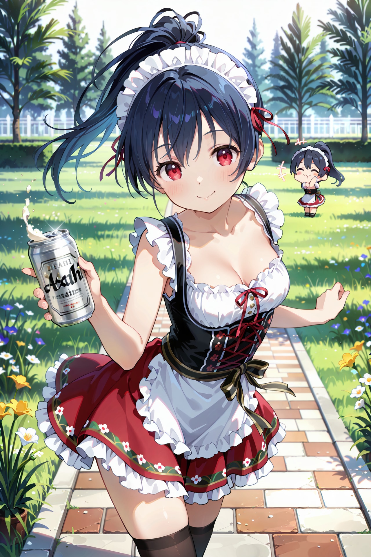 スーパードライと絶対領域の誘惑 Y701 | の人気AIイラスト・グラビア