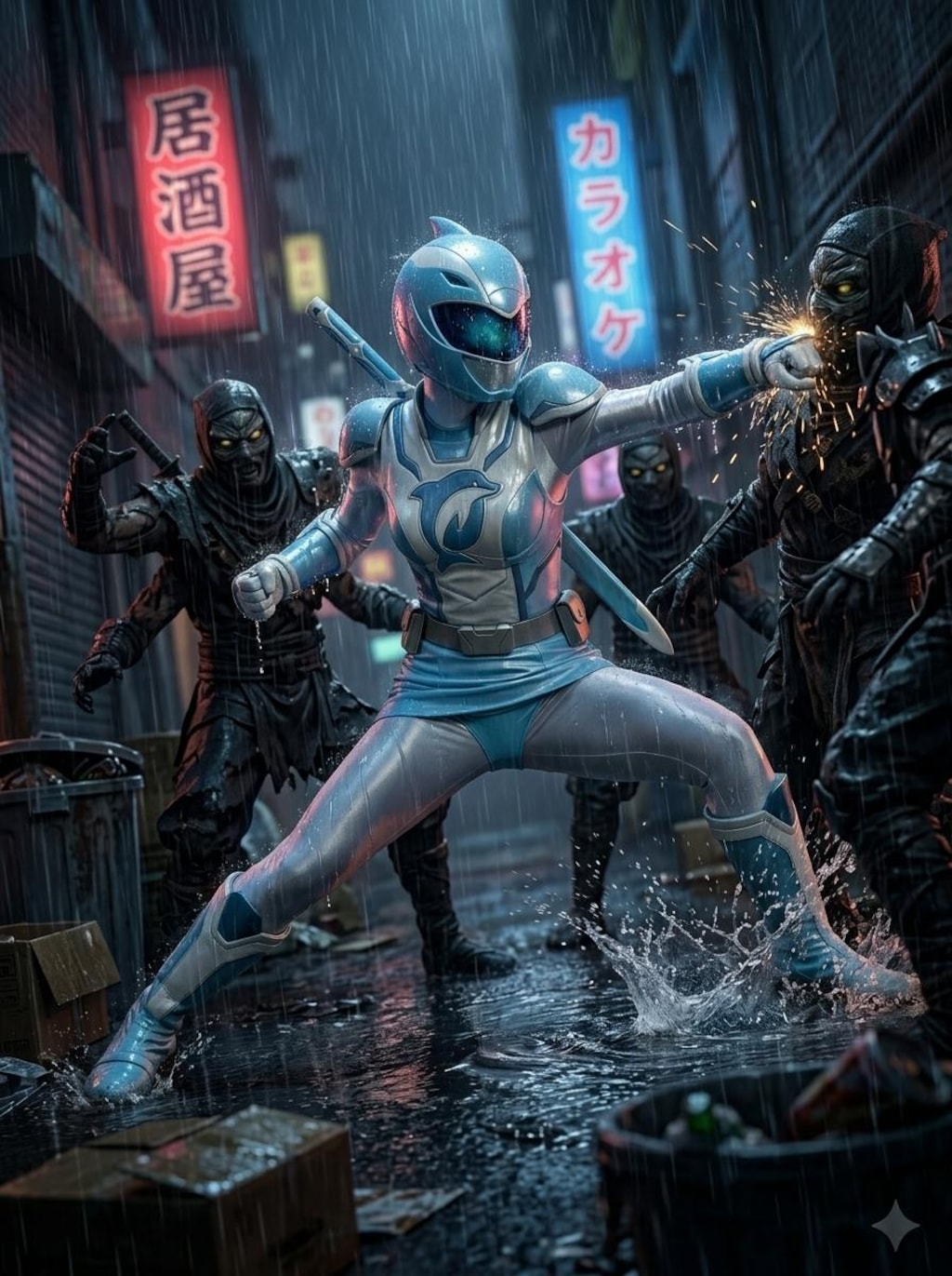 水忍者、深夜の戦い