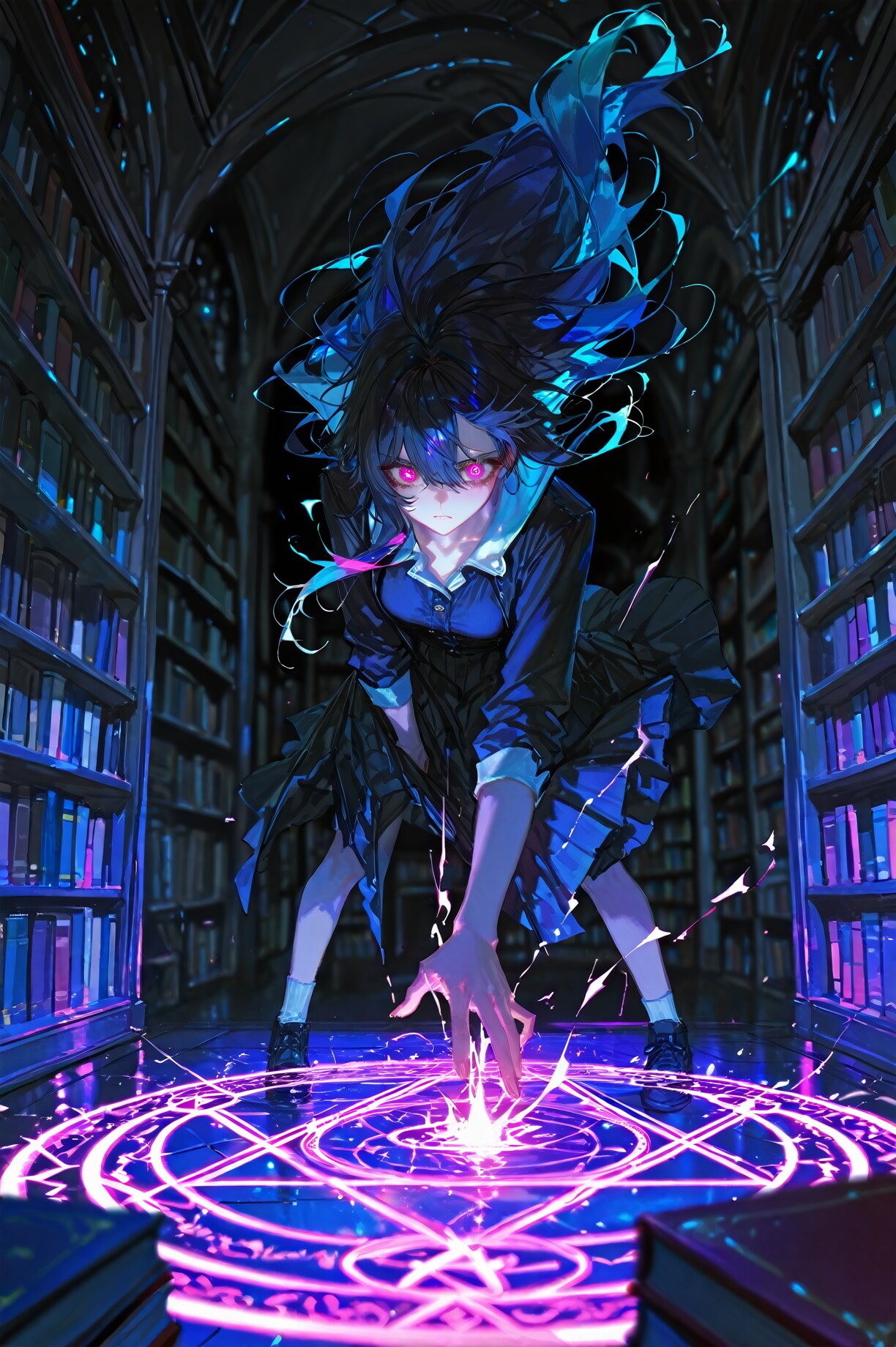 夜の図書館 | の人気AIイラスト・グラビア