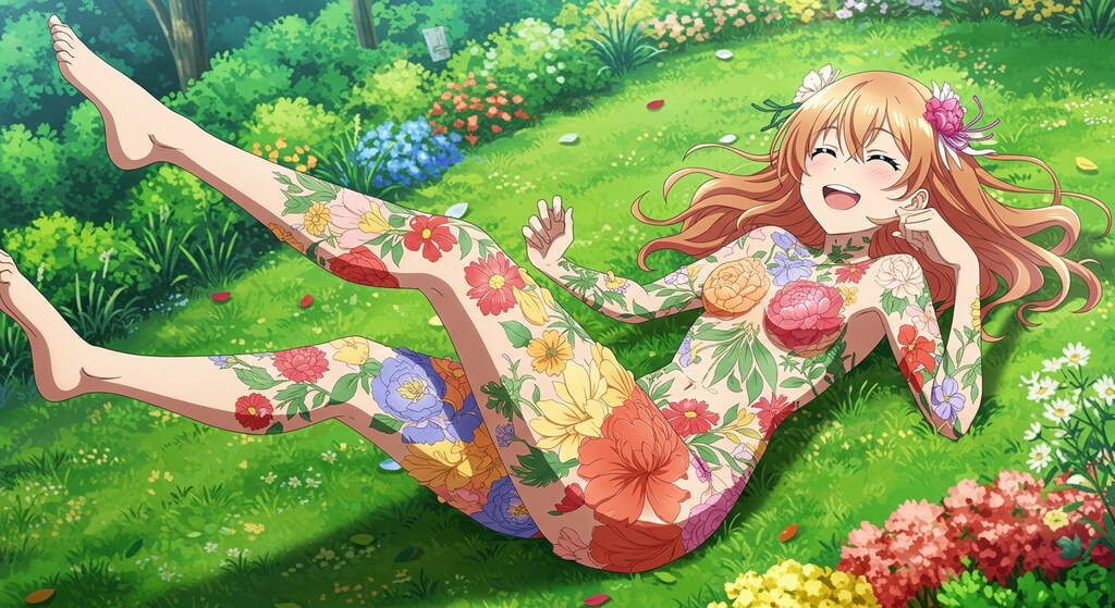 [ImageFX]花のボディペイント(3)