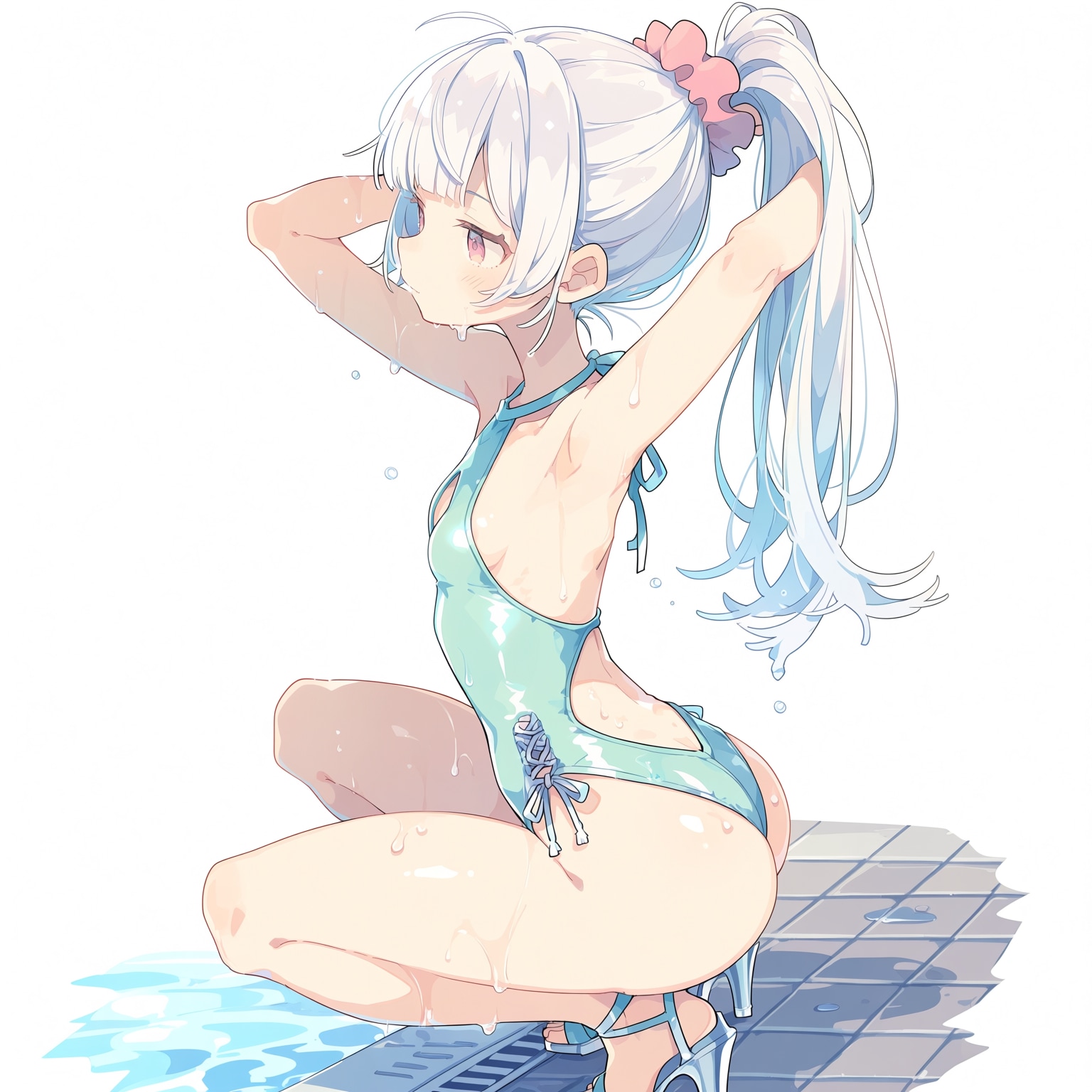 プールサイドで