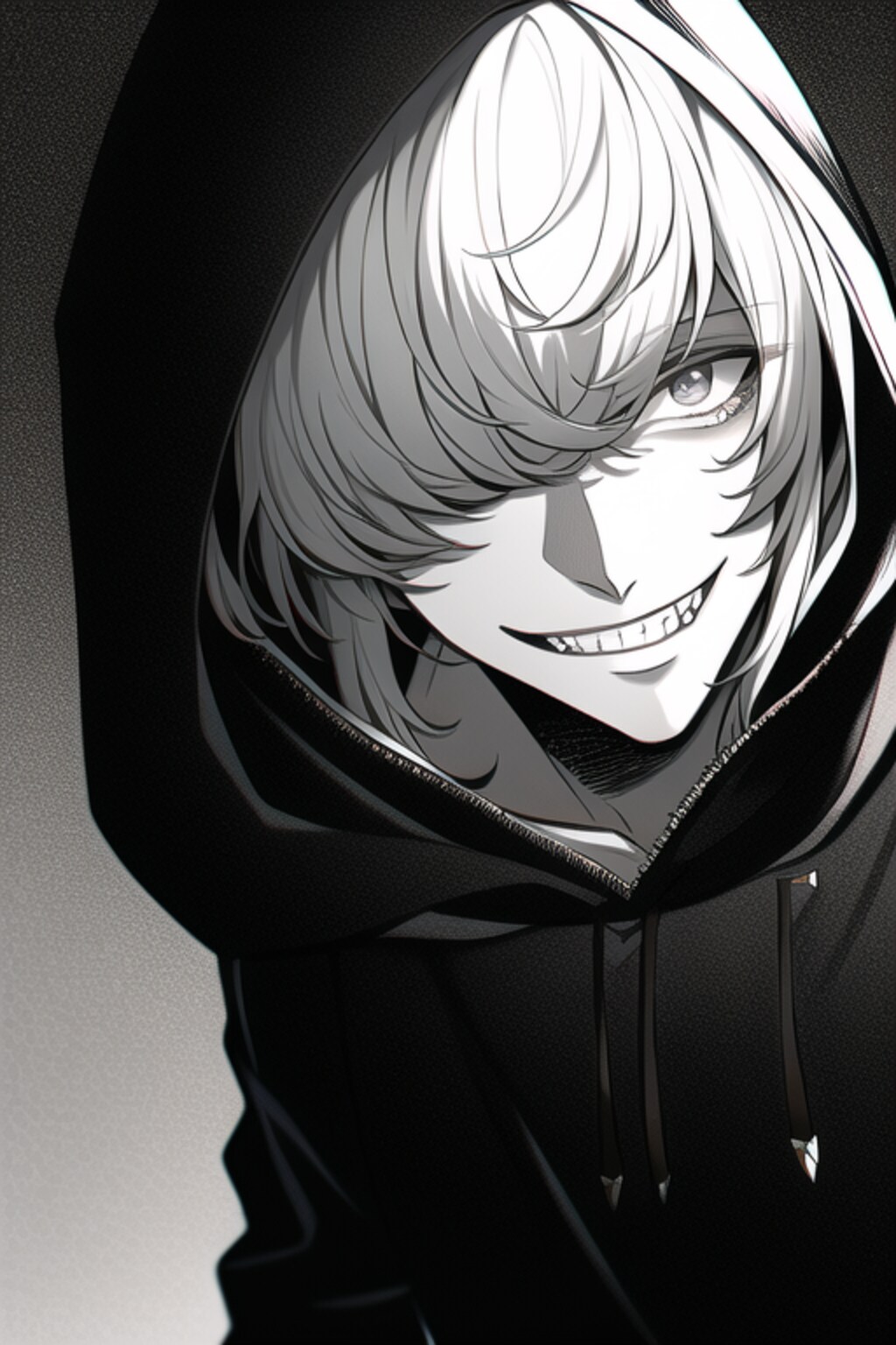 片目隠れフード男