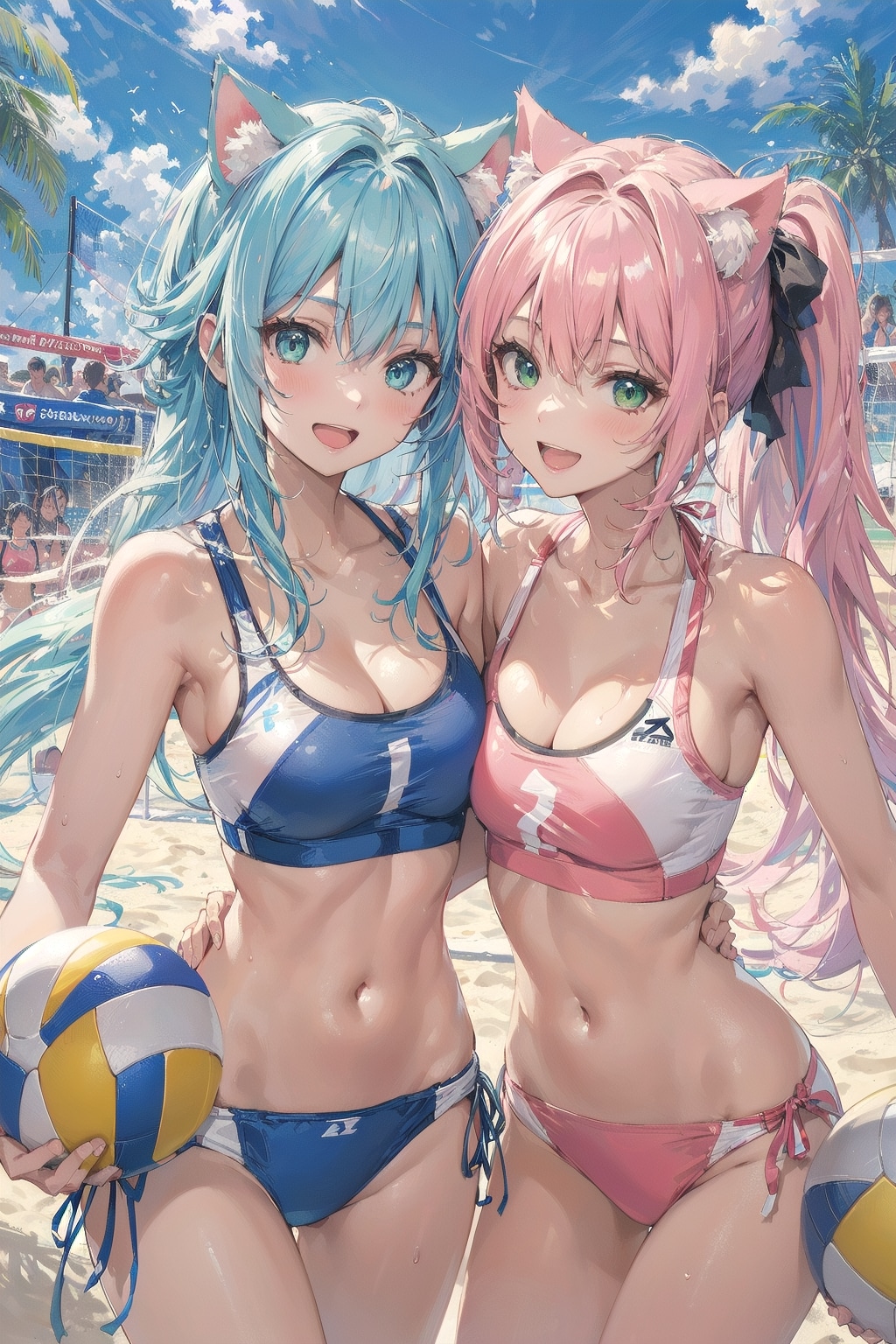 猫耳ビーチバレー大会🐱🏐🐱✨