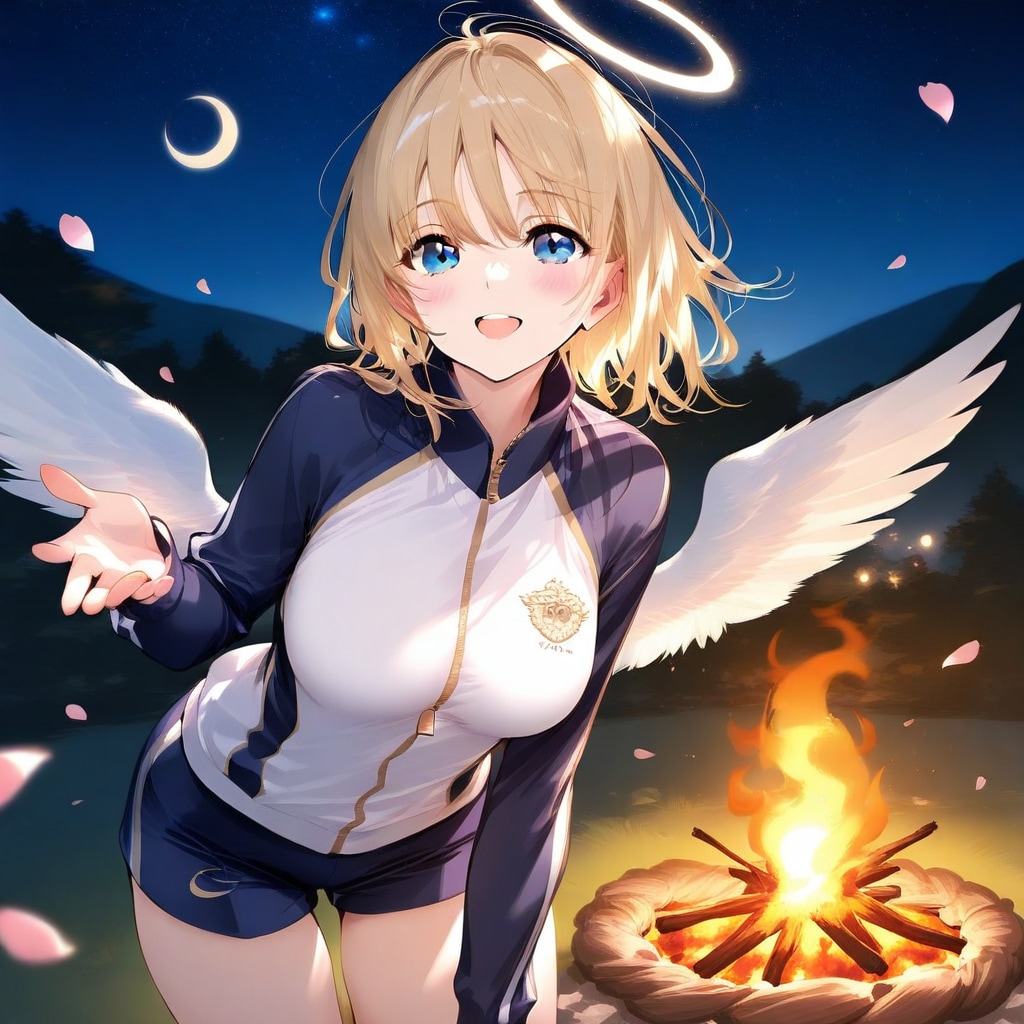 夜桜キャンプファイヤー