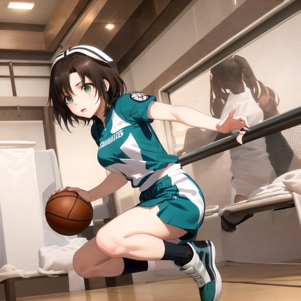 黒髪ボブでユニフォームの少女１５