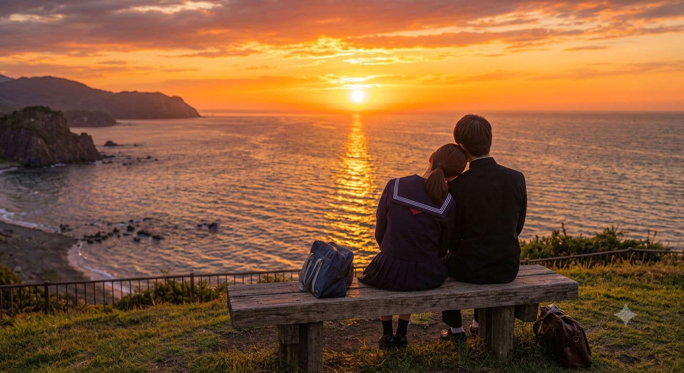 あの日彼女と見た夕日を僕は忘れない。
