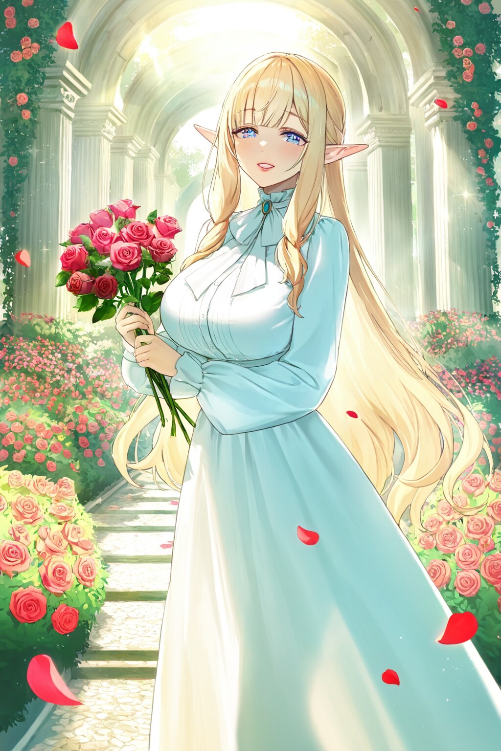 薔薇とお姉さん | の人気AIイラスト・グラビア