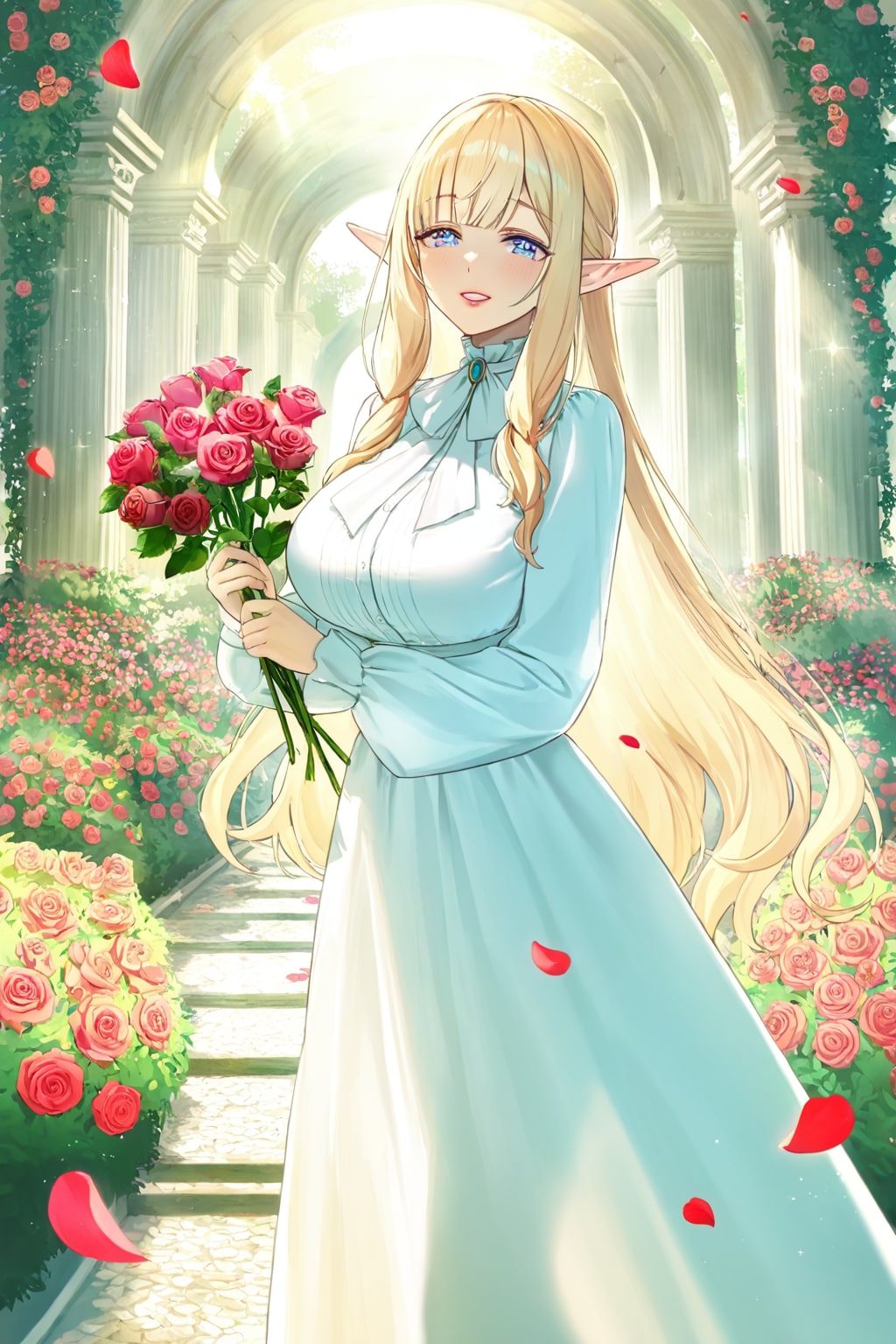 薔薇とお姉さん
