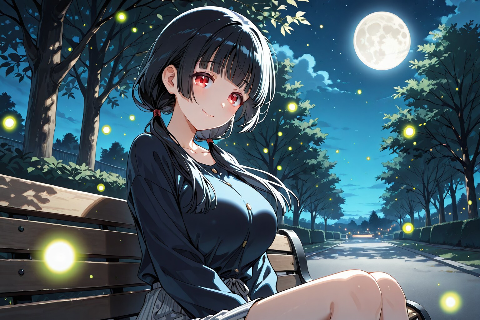 夜の公園はきれいな