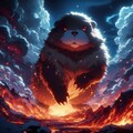 ファンタジー油絵アニメ風、炎のマーモット 3枚目