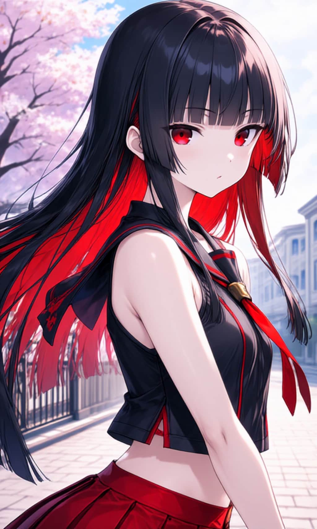 スリーブレスなマオと紅ちゃん