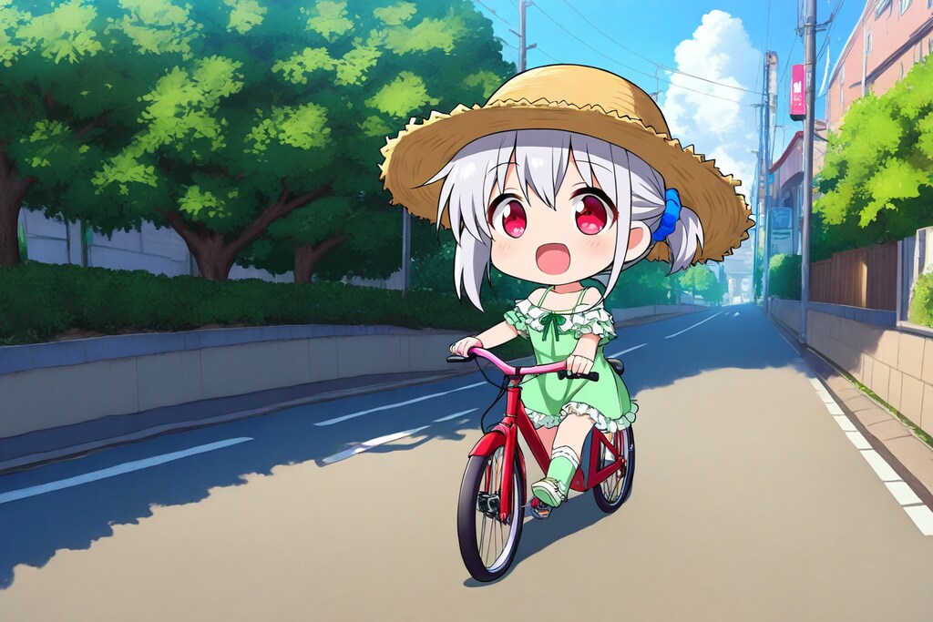 自転車と雛菊ちゃん