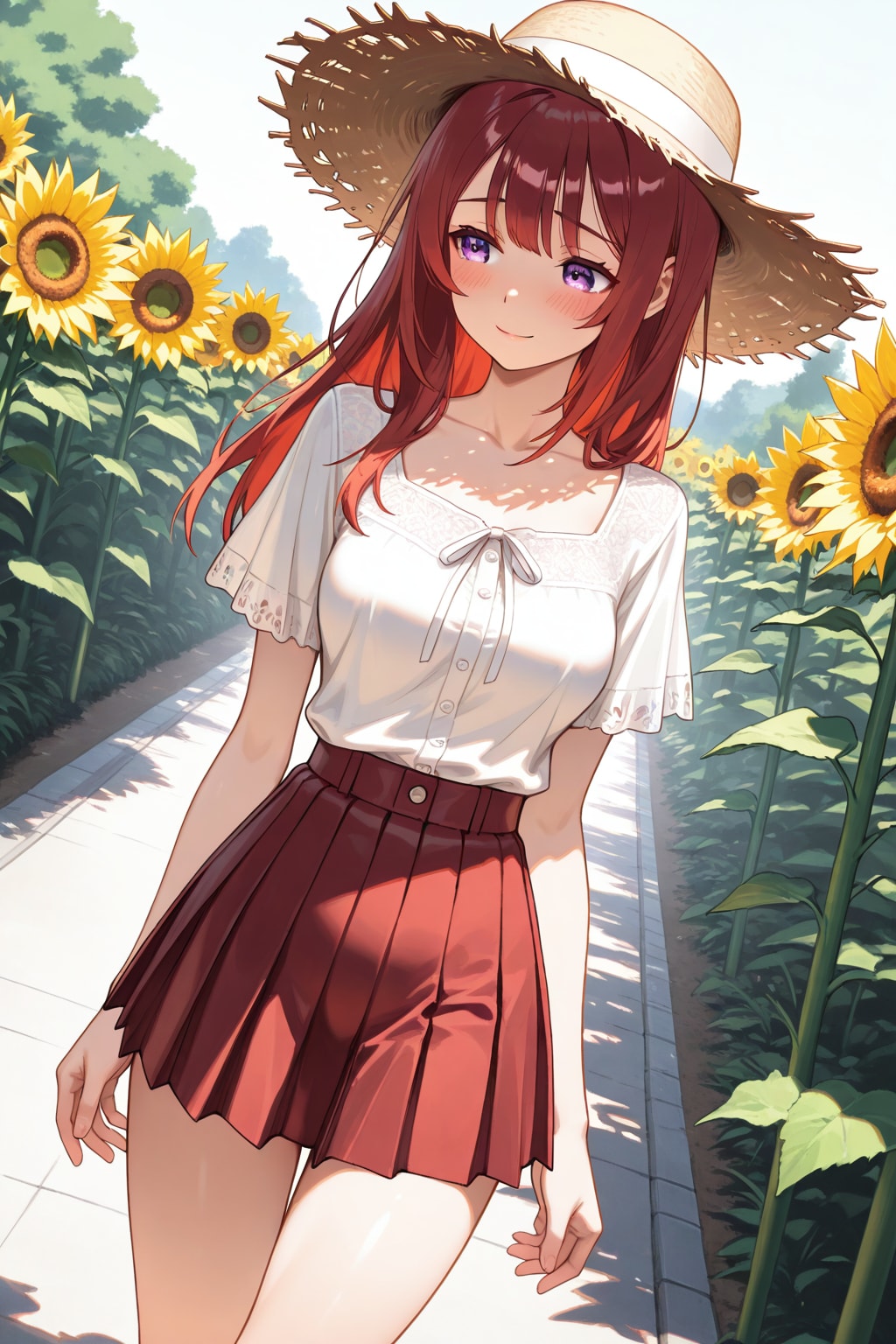 【ＢＯＮＳＡＩ様版】長身美脚赤髪紫目美少女（春夏秋冬）