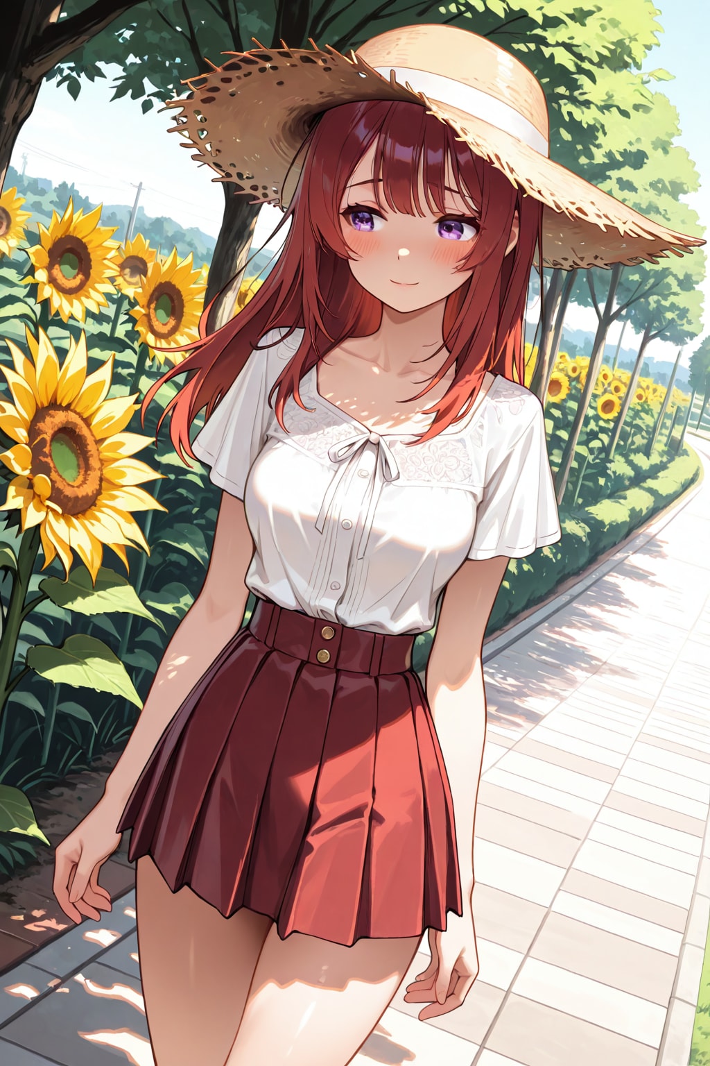 【ＢＯＮＳＡＩ様版】長身美脚赤髪紫目美少女（春夏秋冬）
